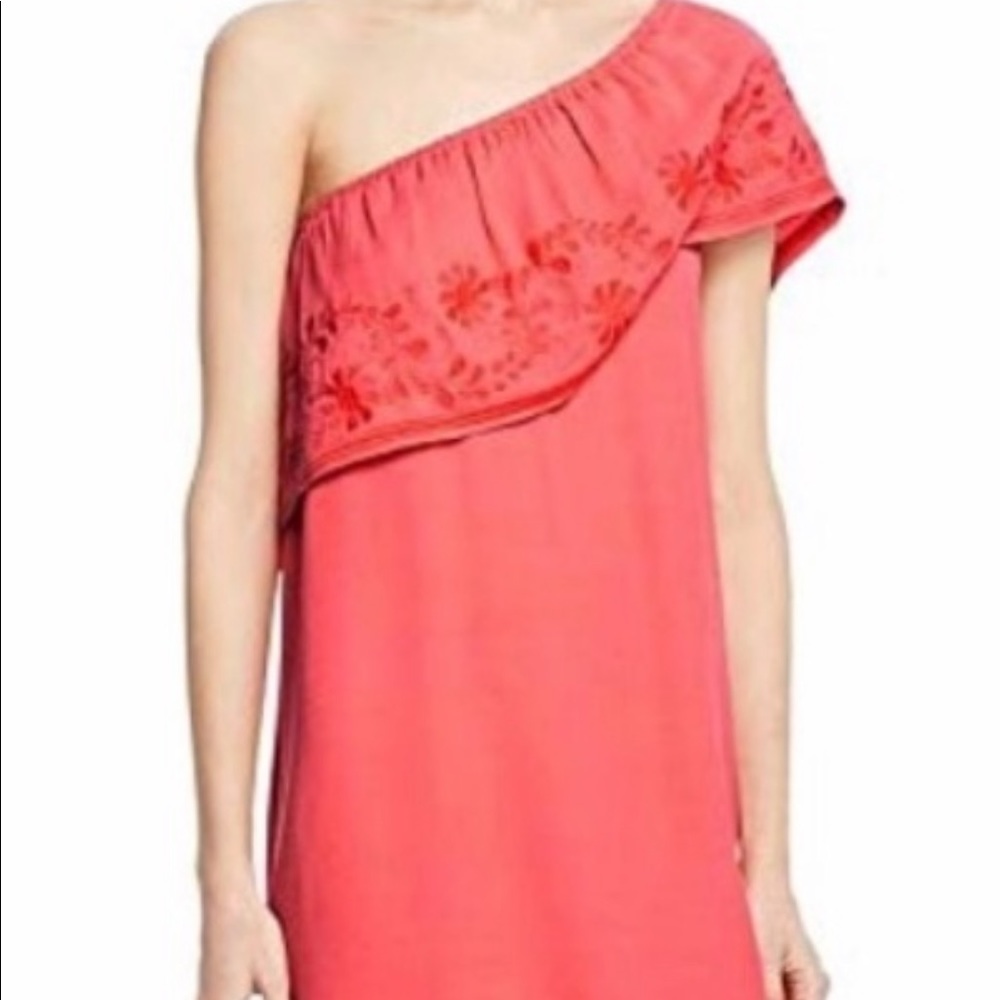 NWT rebecca minkoff M one shoulder dress Tangerine